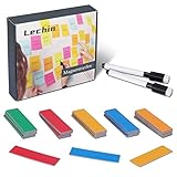 50 Beschreibbare Magnete- Bunt,Wiederverwendbare Magnetstreifen Etiketten,Leicht Abwischbar,Kann auf Whiteboard Magnete,Kühlschrank, Büro,Zuhause,Schule (70 x 20 mm)