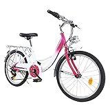 20' Cityräder, 6-Gang Jugendliche Fahrrad Holland City Bike Damenfahrrad Outdoor Sportstadt Urban F