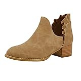 JDGY Damen Ankle Boots Stiefeletten Mit Blockabsatz Kurze Stiefel Schlange Muster Knöchel Schuhe High Heels Retro Schlupfstiefel Frauen Kurzschaft Boots Rutschfest D