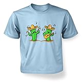 Kinder T-Shirt Musical Kakteen Gr. 5-6 Jahre, hellb
