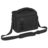 Pedea Kameratasche Fashion Schwarz 26 x 19 x 16cm (BxHxT) - Fototasche für Spiegelreflexkameras – Kameratasche groß - Kamera Umhängetasche - Camera Bag für Systemk