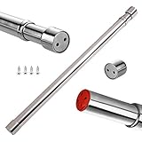 Sinzau Schrankrohr ausziehbar, Edelstahl Kleiderstange, Stabile Nischenstange, Rohr mit Enddosen, 68-120