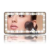 Auto Make-up Spiegel Auto Sonnenblende Cosmetic Vanity Mirror Auto Kosmetikspiegel Mit 60 LED Leuchten Make up Reise Kosmetikspiegel 3 Beleuchtungsmodi für Makeup Lighting Selfie(Schwarz)