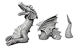 gartendekoparadies.de Massive Steinfigur riesiger Drachen aus Steing