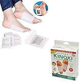 RARA® Kinoki Detox Fußreinigung, Entgiftungs-Pflaster, 100 % natürliche organische Fuß-Pads, Giftstoffe ~ Stressabbau, verbessert die Schlafqualität, verbessert die Durchblutung, 10 Stück