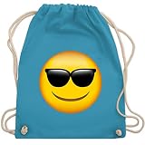 Comic Shirts - Emoticon Sonnenbrille - Unisize - Hellblau - beutel für jungen - WM110 - Turnbeutel und Stoffbeutel aus Baumw