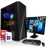 Komplett PC Set Office/Multimedia inkl. Windows 10 Pro 64Bit! - AMD Athlon 300GE 4Threads x 3.4GHz - Radeon Vega 3-8GB DDR4 RAM - 512GB SSD - 27-Zoll TFT M