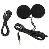 WINOMO 3.5 mm Klinkenstecker Stereo Motorrad Helm Lautsprecher Kopfhörer mit Volume-Steuerung für Handy MP3 GPS (Schwarz)