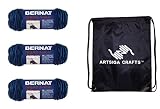 Bernat Super Value Ombre Garn (3er Pack) Paket mit 1 artsiga Crafts Projekt Tasche 3-Pack 164128-28115