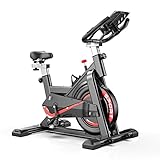 FMHCTN Indoor Cycling Bike, Spin Bikes für Zuhause, Silent Large Schwungrad, mit Pulsmesser, LCD Display, Pulssensor, Ultra Leise Spinning Bike, für Zuhause/F