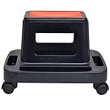 Tidyard Rollender Werkstatthocker | Werkstattsitz | Mechanikerhocker | Werkstatt Rollsitz | mit Werkzeugablag