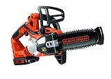 Black+Decker Li-Ion Akku-Kettensäge (18V 2,0Ah Motorsäge, 20 cm Schwertlänge, maximaler 160 mm Astdurchmesser) GKC1820L20