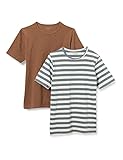 MINYMO Jungen Basic SS (2-Pack) T-Shirt, Toffee, 134