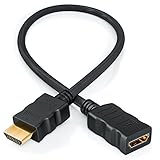 deleyCON 0,5m HDMI Verlängerung Kabel - Kompatibel zu HDMI 2.0a/b/1.4a - UHD 4K HDR 3D 1080p 2160p ARC - High Speed mit Ethernet - Schw