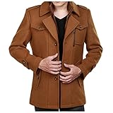 RMBLYfeiye Männer Warmer Wollmantel 2 in 1 , Doppelkragen Erbsen-Mäntel Casual Winter Business Eleganter Herrenmantel Trenchcoat Slim Fit Jacke Dicker Schnalle im Freien Winddichte M