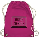 Shirtracer Beruf und Job Geschenke - Home Office Laptop - Unisize - Fuchsia - Geschenk - WM110 - Turnbeutel und Stoffbeutel aus Baumw