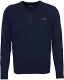 GANT Herren Md. Extrafine Lambswool V-neck Pullover, Blau (Marine 410), XXL EU