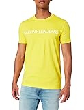 Calvin Klein Jeans Herren Institutional Logo Slim Ss Tee T-Shirt, Bright Sunshine, L