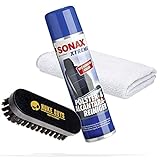 detailmate Set zur Reinigung und Pflege von Leder, Polster & Textilien | SONAX Xtreme Polster-Reiniger 0,4L + Nuke Guys Bürste S + Mik