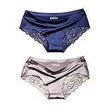 lucky cup Damen sexy unterwäsche Nahtloser Slip aus Eisseide Sexy atmungsaktiver Stretch Modische Slips Damen Mittelgroßes Höschen seidige Berührung (XL)