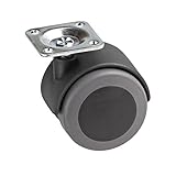 Metafranc Doppelrolle Ø 50 mm - 38 x 38 mm Platte - TPR-Rad - Weiche Lauffläche - Gleitlager - 50 kg Tragkraft / Transportrolle / Möbelrolle / Containerrolle / Parkettrolle / 800310