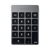 Satechi Slim Tragbares Aluminium Bluetooth Wireless 18 - Tasten Keypad/Tastatur/Nummernblock für Dateneingabe in Excel und Zahlen für iMac, Macbook, Macbook Pro, Laptops, Arbeitsstationen (Space Grau)