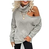 ZYHOOD Damen Pullover Rollkragenpullover Warme Winter Grobstrickpullover mit Zopfmuster Slim Fit Casual Elegante Strickpullover Sweaterkleider Frauen Einfarbig Gestrickt Pulli Ob