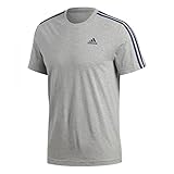 adidas Herren T-Shirt Essentials Classics 3-Stripes, Medium Grey Heather, S, S98722