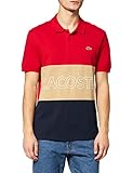 Lacoste Herren YH7648 Poloshirt, Rouge/Viennois-Marine, S