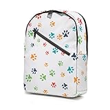 Farbiger Rucksack mit Pfotenabdruckmotiv, wasserabweisend, Schultasche, leicht, für Camping, Reisen, Schule, große Kapazität, für Jungen, Mädchen, Teenager, Erw