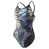 ZAOSU Mädchen Schwimmanzug Golden Leaf | Sport Badeanzug für das Schwimm Training, Größe:140