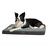 Bedsure orthopädisches Hundebett mittelgroße Hunde - 90x70x8 Hundekissen flauschig Hundematte waschbar Hundematratze in dunkelgrau für mittelgroße H