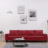 Yagosodee 4-Sitzer-Sofa Stoff-Sessel Sofa Wohnzimmer Schlaffunktion Modernes Sofa Polster Sofa Wohnzimmer Bank Lounge-Sofa-Couch Sofa Wohnzimmer Weinrot S