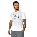 Everlast Herren Geo Print T Shirt Rundhals Baumwolle Tee Weiß L