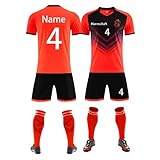 Benutzerdefiniert Trikot T-Shirt Shorts 2 Teiliges Set Jeder Name Nummer Team Logo - Fußballtrikot Kinder Männer Jungen Personalisierte Fußballtrik