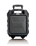 Lenco PA-60 PA-Anlage, mobil mit Akku und Bluetooth (USB, AUX, Mikrofon-Anschluss, UKW-Radio, 35 Watt RMS), schw