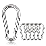 Karabiner Schlüsselanhänger Karabinerhaken 80mm xφ8mm belastbar bis 250 kg Kletterhaken verzinkt (6 Stück)