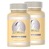 Pet Delight 2 Packungen Sparpaket Wurm Leckerlis, das pflanzliche Mittel für Hunde und Katzen als natürliche Wurmkur - Hund + Katz & Vögel - Animal & Dog Dewormer, W