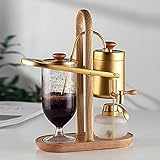 QQW Royal Family Balance Siphon Siphon Kaffeemaschine, Kaffee/Tee Dual Gebrauch, Abnehmbarer Wassertank, Edelstahl, Mehrfarbige Schwarz/G