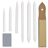 kissral Papierwischer Set 8 Stück Blending Stümpfe und Tortillionen mit Bleistife Schleifpapier Spitzer Geknetete Radiergummi Skizze Zeichnungszubehör für DIY Student Skizze Z