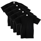 5 Fruit of the loom Kinder T-Shirts Valueweight 104 116 128 140 152 Diverse Farbsets auswählbar 100% Baumwolle, Schwarz, 128