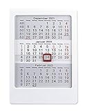 3-Monats-Tischaufsteller 2022 weiß - Tisch-Kalender 12x16 cm - Büro-Kalender - mit Datumsschieber - Alpha E