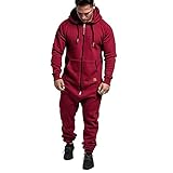 JIOJIO Herren Jumpsuit Overall Sportanzug Trainingsanzug Jogginganzug Herren Overall Jumpsuit Onesie Trainingsanzug Jogginghose Fitness Bekleidung