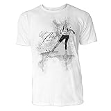 Biathlon Skilanglauf Sinus Art ® Herren T Shirt (Schwarz Weiss) Sportshirt Baumw