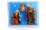 Creation Gross Krippenfiguren Set 3tlg. heilige Familie: Maria, Josef & Jesus in Krippe H.: ca. 11cm, Weihnachtskrippe Figuren Krippenzubehör Weihnachtsdek
