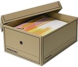 Pressel® Archivbox, Wellpappe, mit Deckel, A4, 25,5 x 35 x 15,5 cm, natur (10 Stück), Sie erhalten 1 Packung á 10 Stück