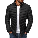 ZDDHOODY Winterjacke Herren Parka Daunen Jacke Parka Stehkragen Reißverschluss Winter Jacke Warmer Übergangsjacke Outdoorjacke Windjacke Windbreaker Freizeitjacke Leicht Puffer Jacke Softshelljack