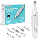 BEAUTURAL Elektrisches Maniküre Set, Pediküre Set mit 7 Aufsätzen, Kraftvolle Nagelfeile für Fingernagel und Zehennagelpflege LED Licht (EU)