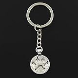 Wjlytf Schlüsselanhänger Mode Schlüsselbund Hund Bär Katze Pfote Silber Farbe Anhänger DIY Männer Schmuck Auto Schlüsselbund Ringhalter Souvenir für Geschenk 28x21