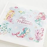 sendmoments Freundebuch Mermaid, Freundealbum 19x19cm Hardcover-Buch personalisiert mit Name, Freundschaftsbuch Grundschule, 48 bedruckte Seiten zum Ausfüllen, Erinnerungsalbum S